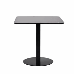 Dining table Norberto square in wood with metal disc base