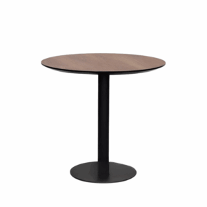 Dining table Ottavio round in wood with metal disc base