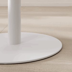 Dining table Umberto round in sintered stone with metal disk base