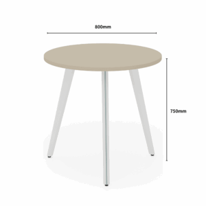 Table de réunion Mirko-B ronde compacte avec piétement métal