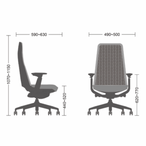 Silla de oficina Dalarna-M moderna ergonómica - respaldo medio-alto