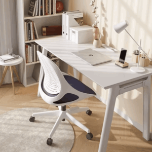 Chaise de bureau Uppland pivotante moderne en tissu – dossier mi-haut