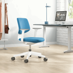 Chaise de bureau Grazia pivotante compacte en tissu – dossier mi-haut