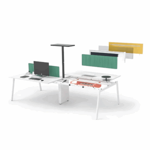 Workstation desk Falun-B modular with metal structure and drawer unit