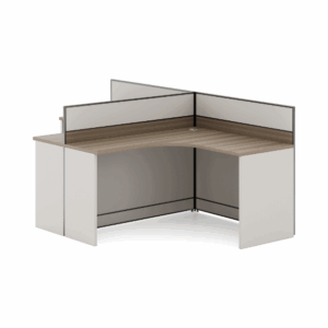 Poste de travail de bureau Sparken-C en L avec cloison de séparation