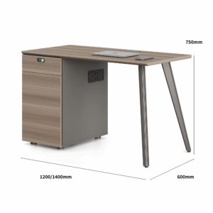 Desk workstation Kaalmar-A with metal base and pedestal