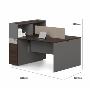 Desk Kiruna2-C wooden desk with high partition