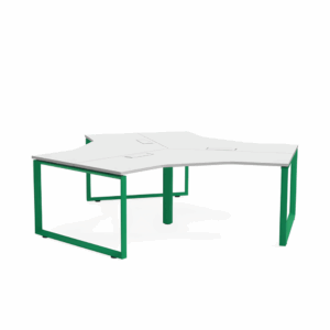 Workstation desk Lulea-C modular with Y-shaped metal frame at 120°