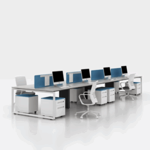 Poste de travail de bureau Lulea-A modulaire à structure métal