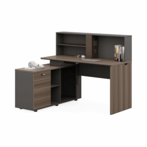 Bureau Nassjo-C avec sur-meuble et retour long avec caisson