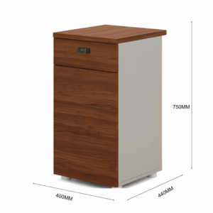 High fixed cabinet Falsterbo-C in wood with 2 drawers