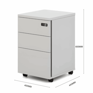 Caisson mobile Falsterbo-B en bois à 3 tiroirs avec serrure à combinaison