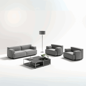 Sillón lounge Piacenza de una plaza con reposabrazos cuadrados