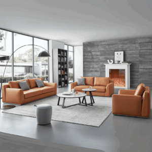 Two-seater Royal leather lounge sofa