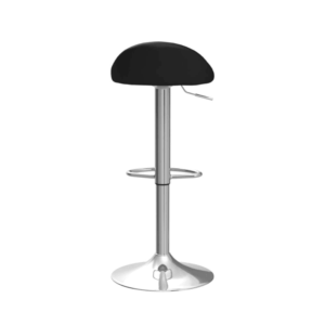 Adjustable height swivel Manad stool in leather - low backrest