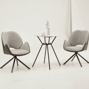 Chaise Atta en tela de lino con apoyabrazos