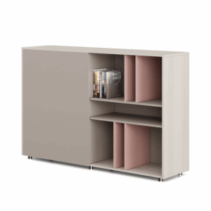 Furniture double-sided partition Dual-B in wood - low format