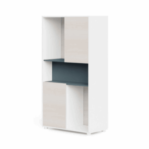 Bookcase partition Nord-B in wood with shelves