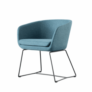 Lounge armchair Baltimore with sled base - minimalist design