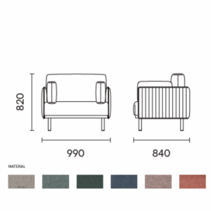 Lounge armchair Multi in fabric