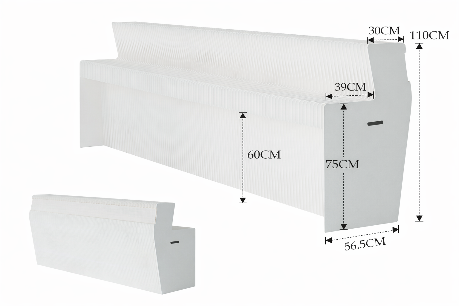 Banque d’accueil en carton pliable 110 x 200 cm – Image 7