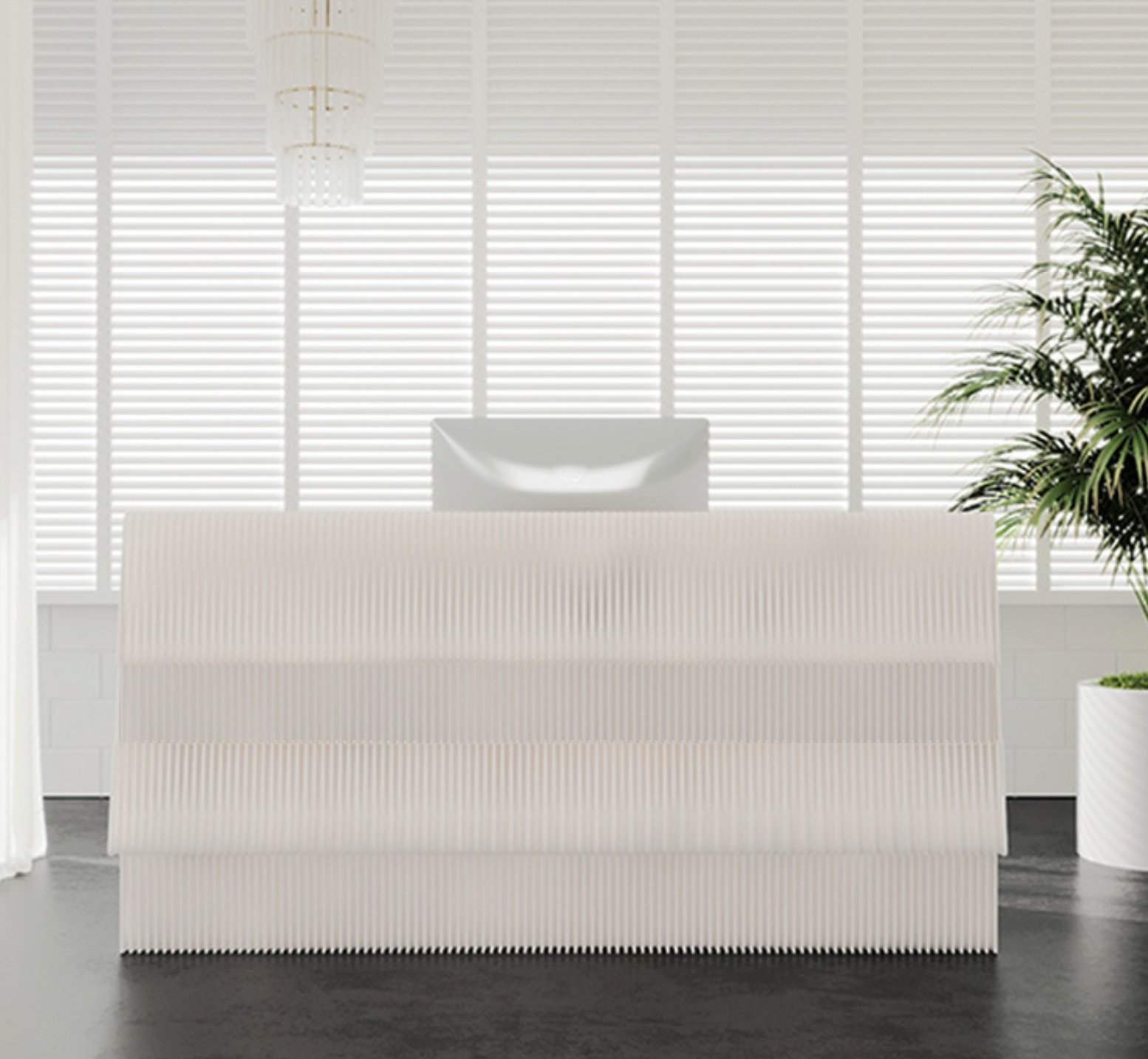 Banque d’accueil en carton pliable 110 x 200 cm – Image 4