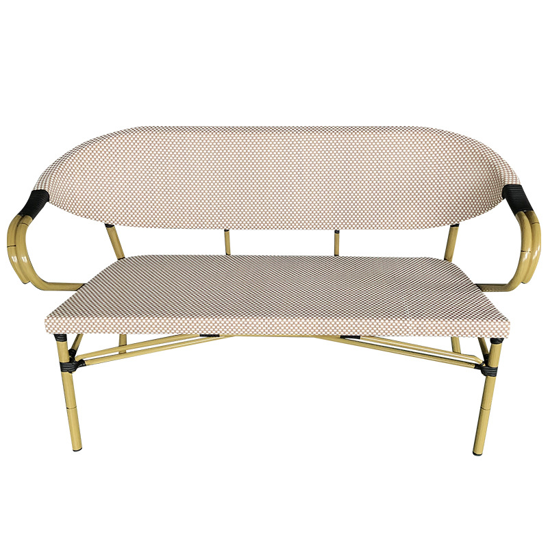 Banc bistrot extérieur Bel-Air – 3 personnes – Beige – Rotin