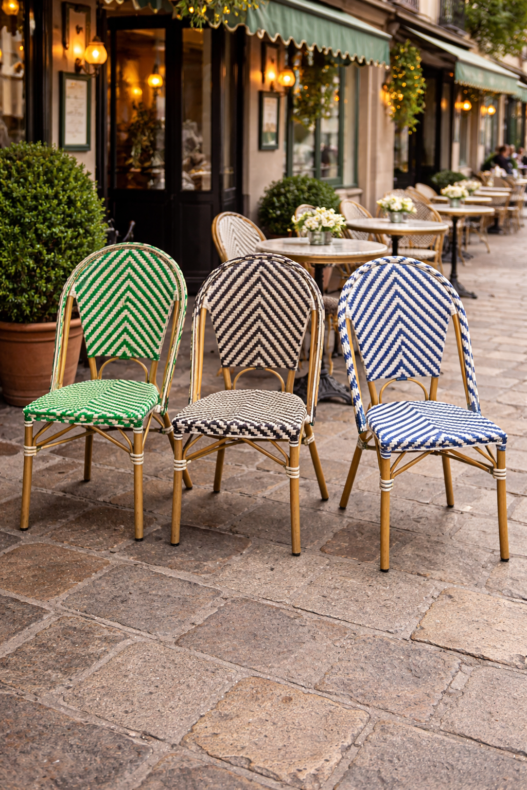 Chaise bistrot extérieure Pelletier- Rotin – Image 2