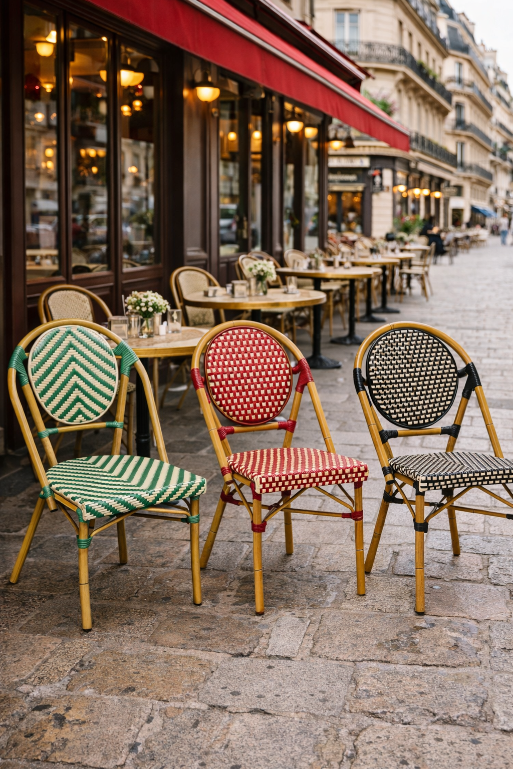 Chaise bistrot extérieure Courtilles- Rotin – Image 2