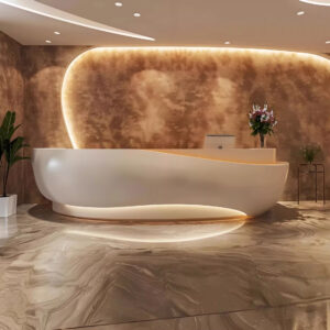 Comptoir d’accueil Fiber Glass Type B (Taille sur mesure)