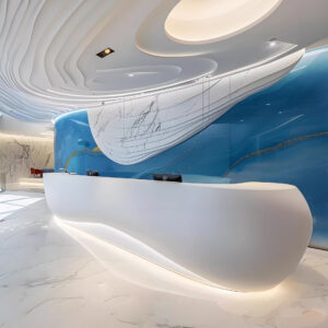 Comptoir d’accueil Fiber Glass Type D (Taille sur mesure)