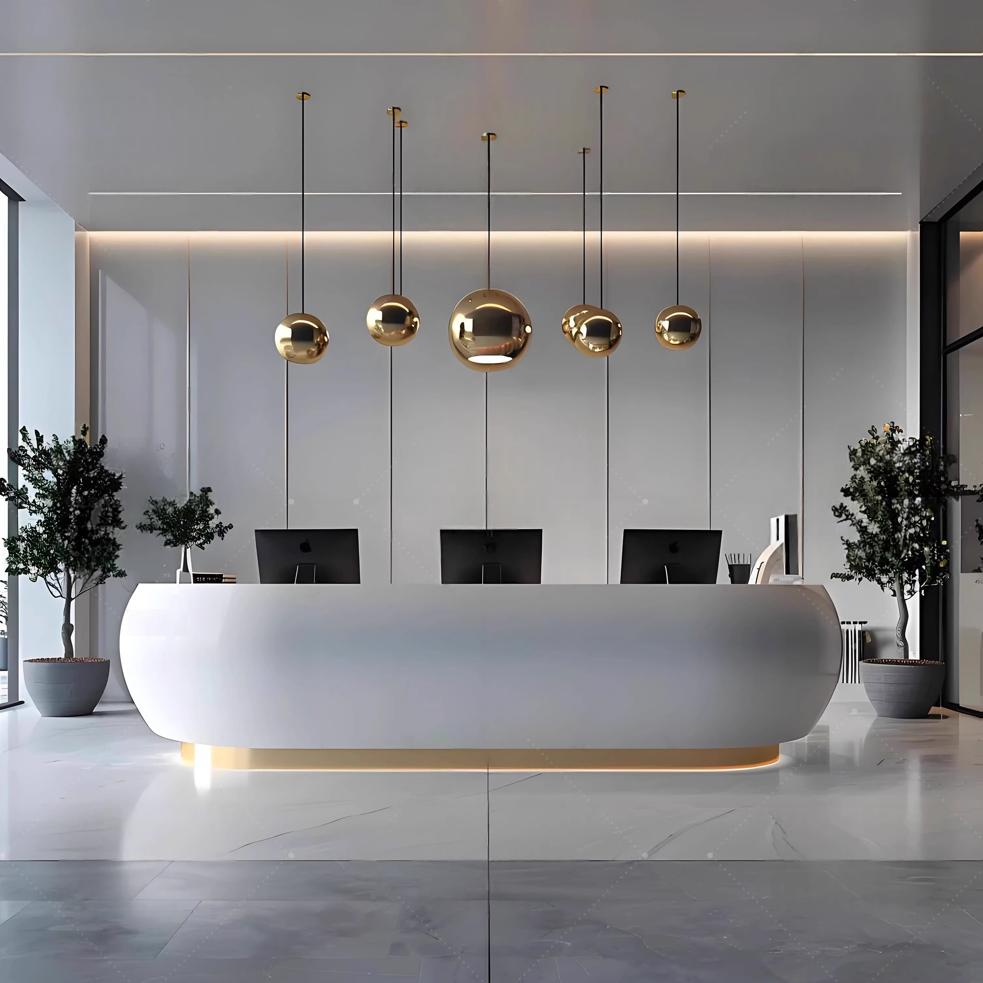 Comptoir d’accueil Fiber Glass Type E (Taille sur mesure)