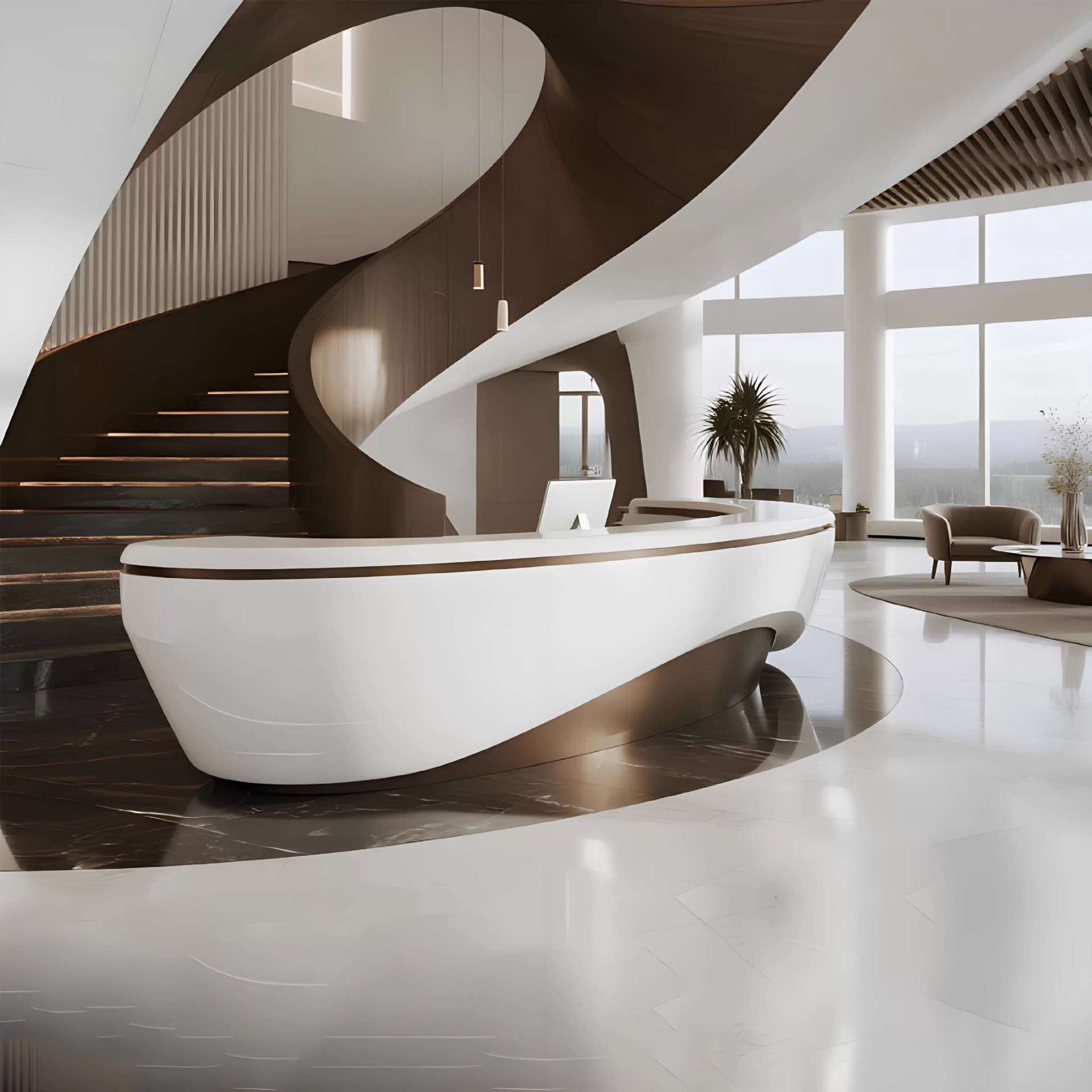 Reception Counter Fiber Glass Type F (Custom Size)