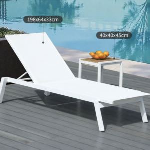 Combinaison transat + table basse Slunče blanc