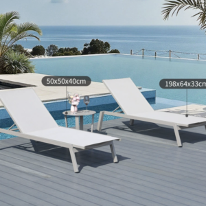 Combination of 2 sun loungers + 1 low table Slunče grey