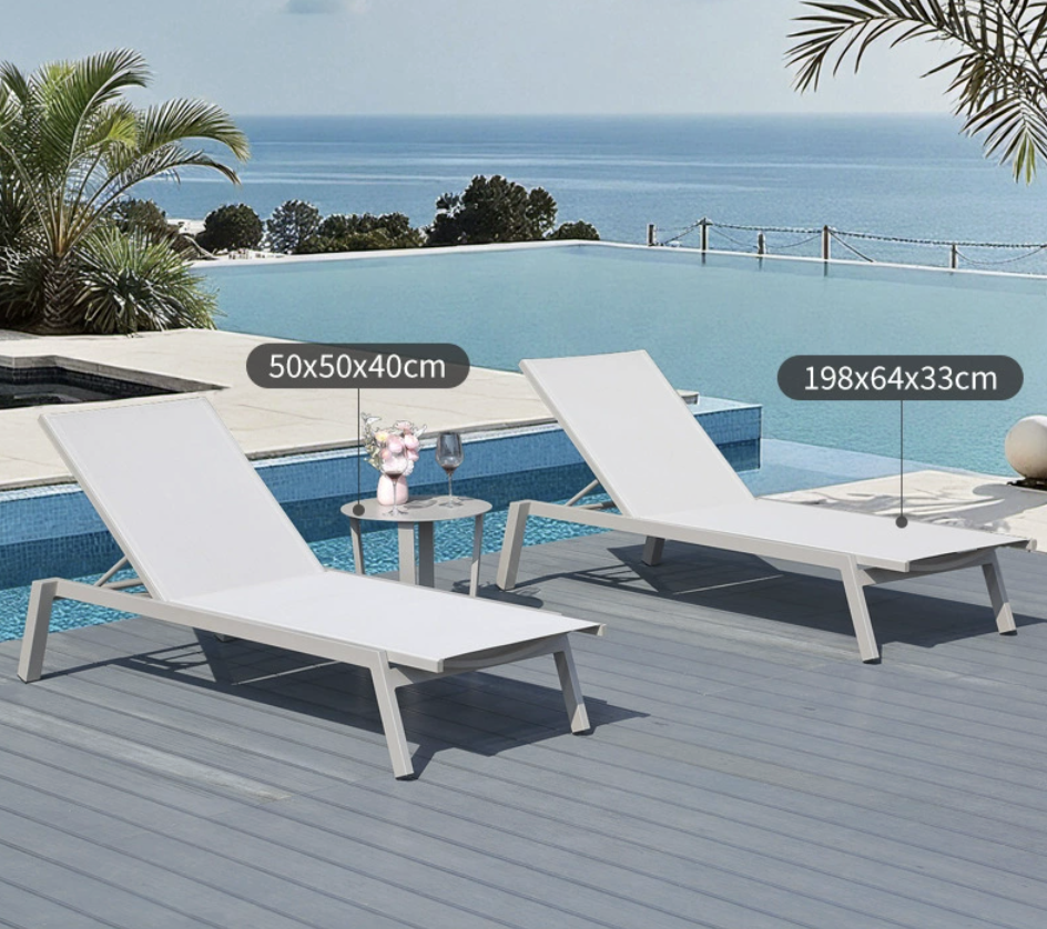 Combination of 2 sun loungers + 1 low table Slunče grey