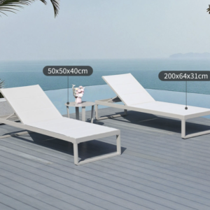 Combination of 2 Qorax sun loungers + low table