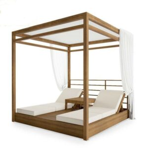 Balinese teak Corfu canopy bed