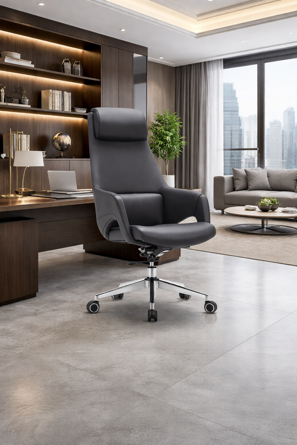 Executive faux leather chair Cinyz with high backrest