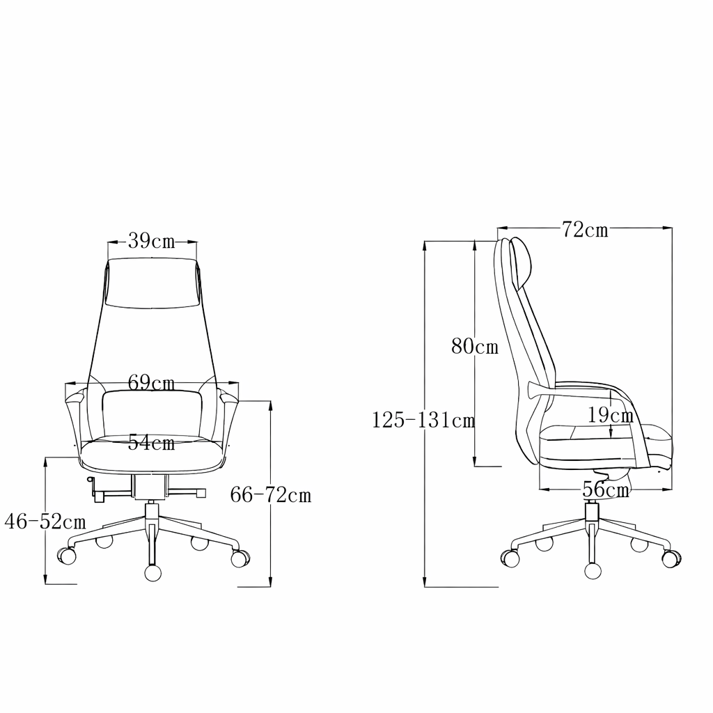 Executive faux leather chair Cinyz with high backrest - Image 2