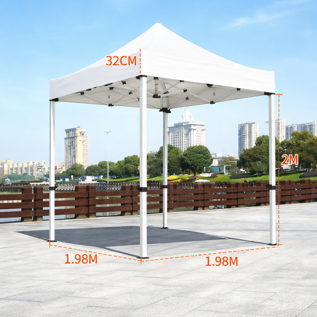 Barnum automatic 2 x 2 m white - Aluminum structure 45 cm Pro