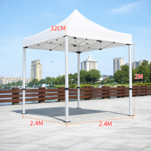 Barnum automatique 2,5 x 2,5 m blanc – Structure alu 45 cm Pro