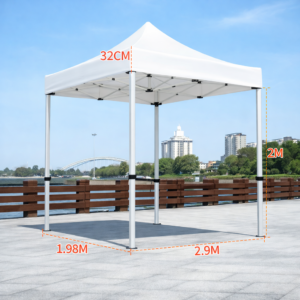 Barnum automatique 2 x 3 m blanc – Structure alu 45 cm Pro