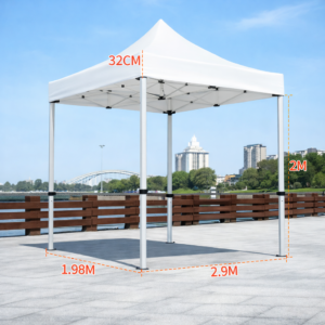 Barnum automatique 3 x 3 m blanc – Structure alu 45 cm Pro