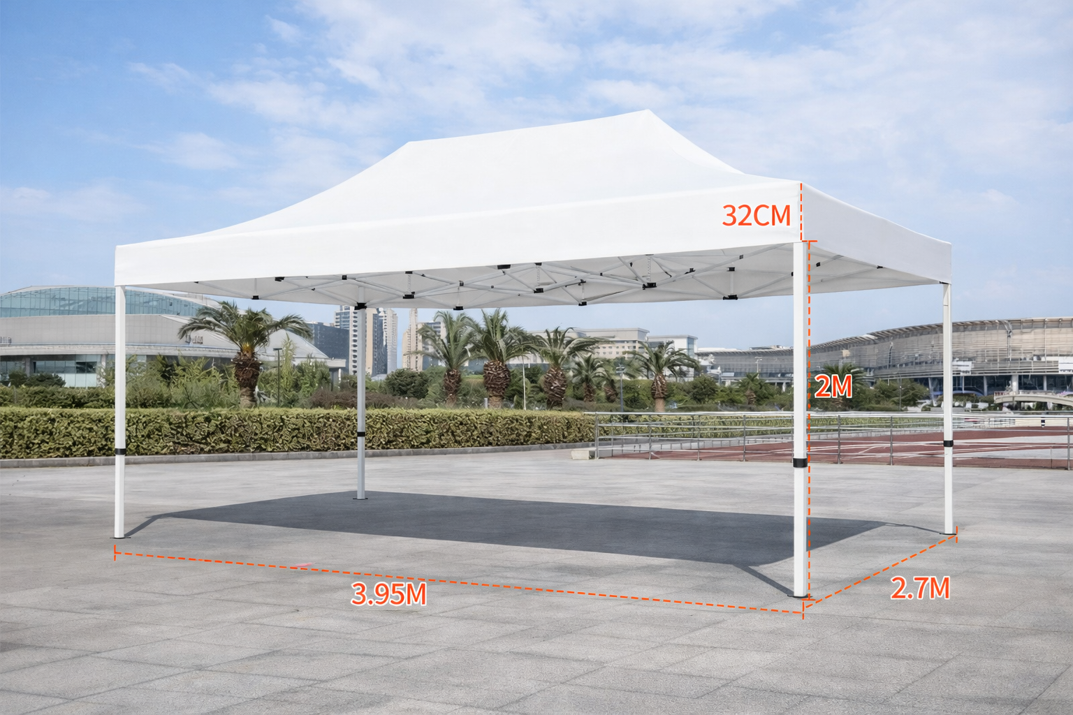 Barnum automatique 3 x 4 m blanc – Structure alu 45 cm Pro