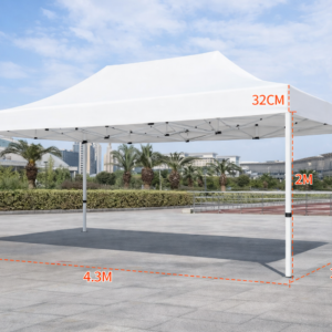 Barnum automatique 3 x 4,5 m blanc – Structure alu 45 cm Pro
