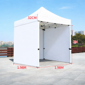 Barnum automatic 2 x 2 m white - Aluminum structure 45 cm Pro + 3 sides pack