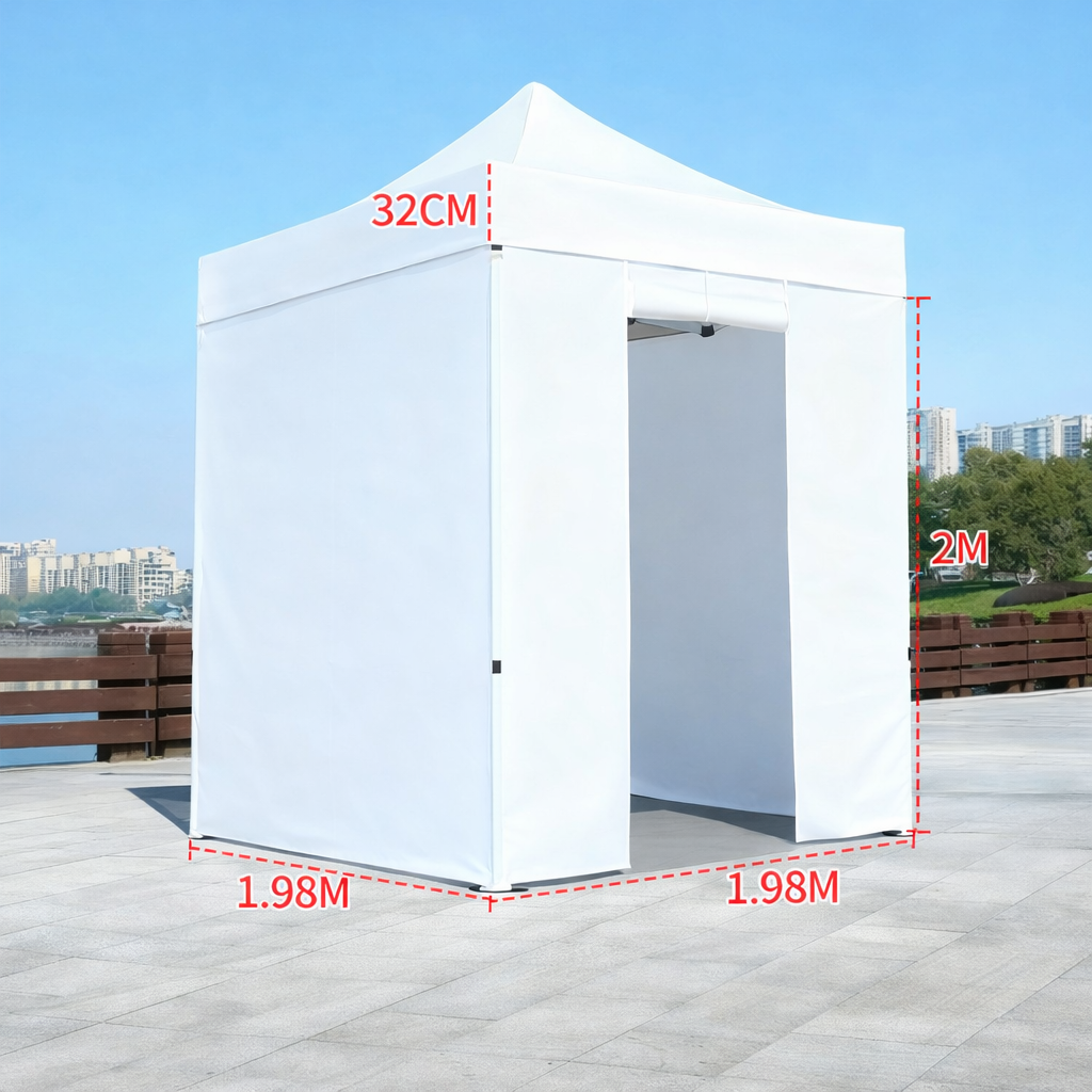 Barnum automatic 2 x 2 m white - Aluminum structure 45 cm Pro + 4 sides pack