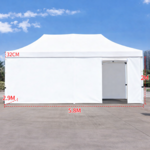 Barnum automatique 3 x 6 m blanc – Structure alu 45 cm Pro + Pack 4 côtés