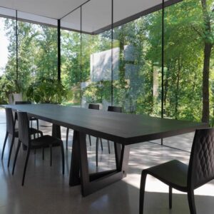 Table de réunion rectangulaire Loft Designer en bois massif (sur mesure)